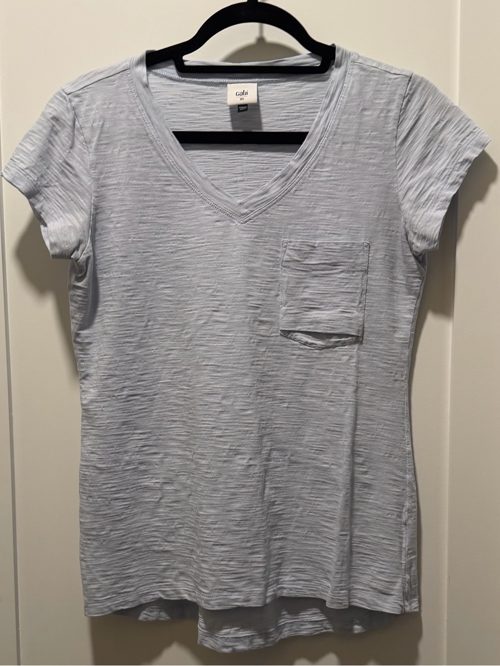 CAbi Light Blue Slub V-Neck Tee